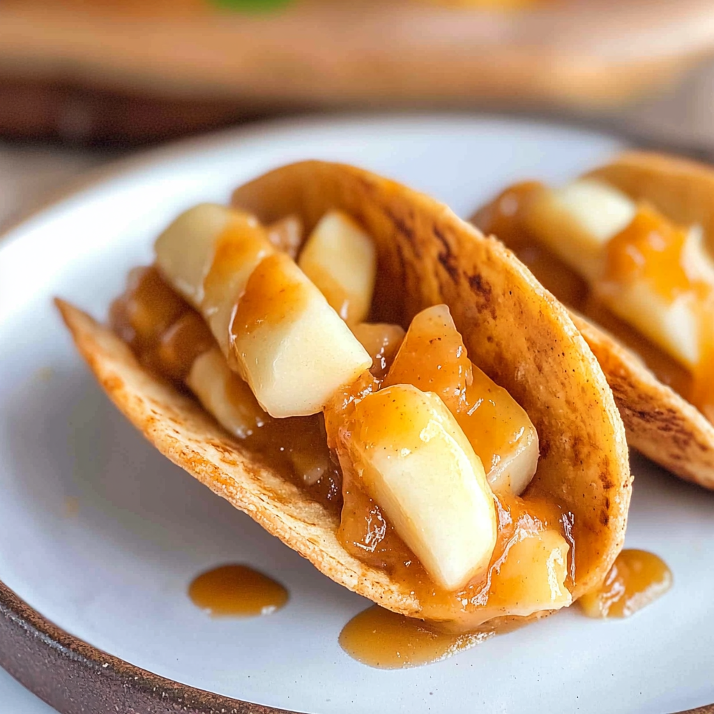 Recipe preparation for Apple Cheesecake Tacos