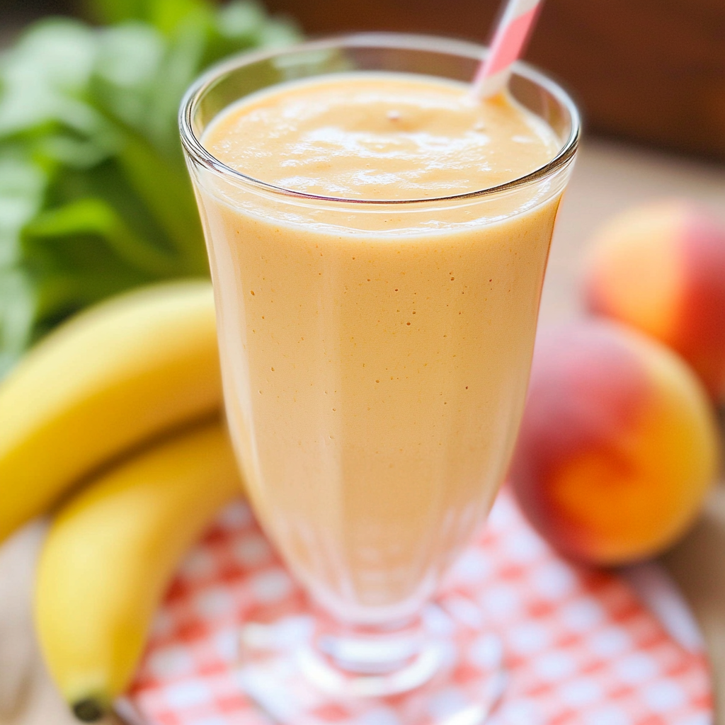 Recipe preparation for Peach Smoothie