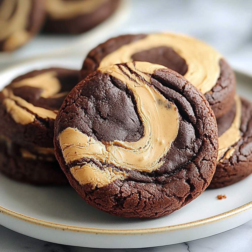 Recipe preparation for Peanut Butter Brownie Swirl Cookies