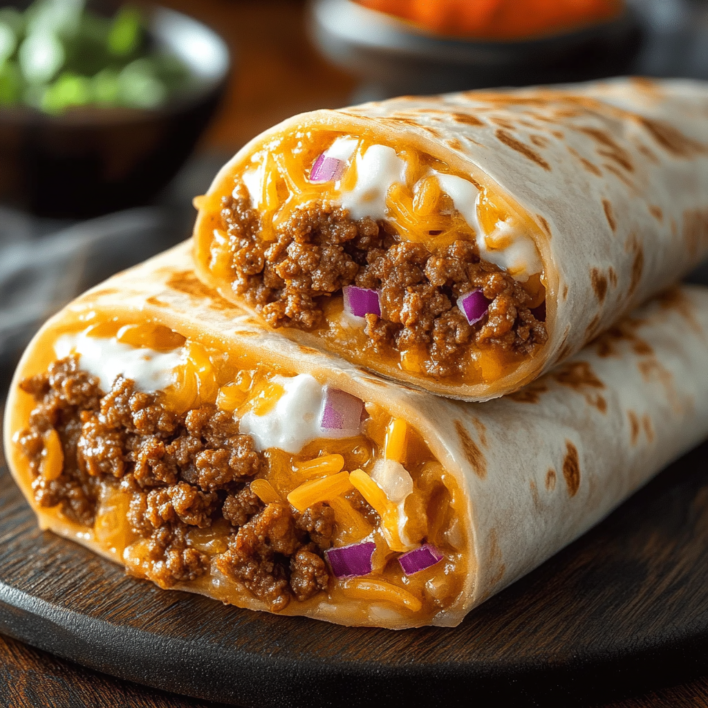 Recipe preparation for Taco Bell Beefy Melt Burrito