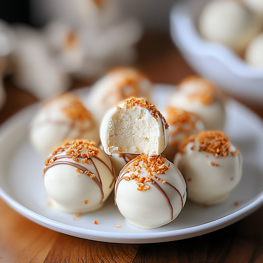Recipe preparation for White Chocolate Pumpkin Truffles