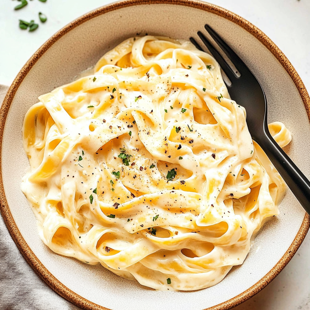 Recipe preparation for Healthy Alfredo Sauce