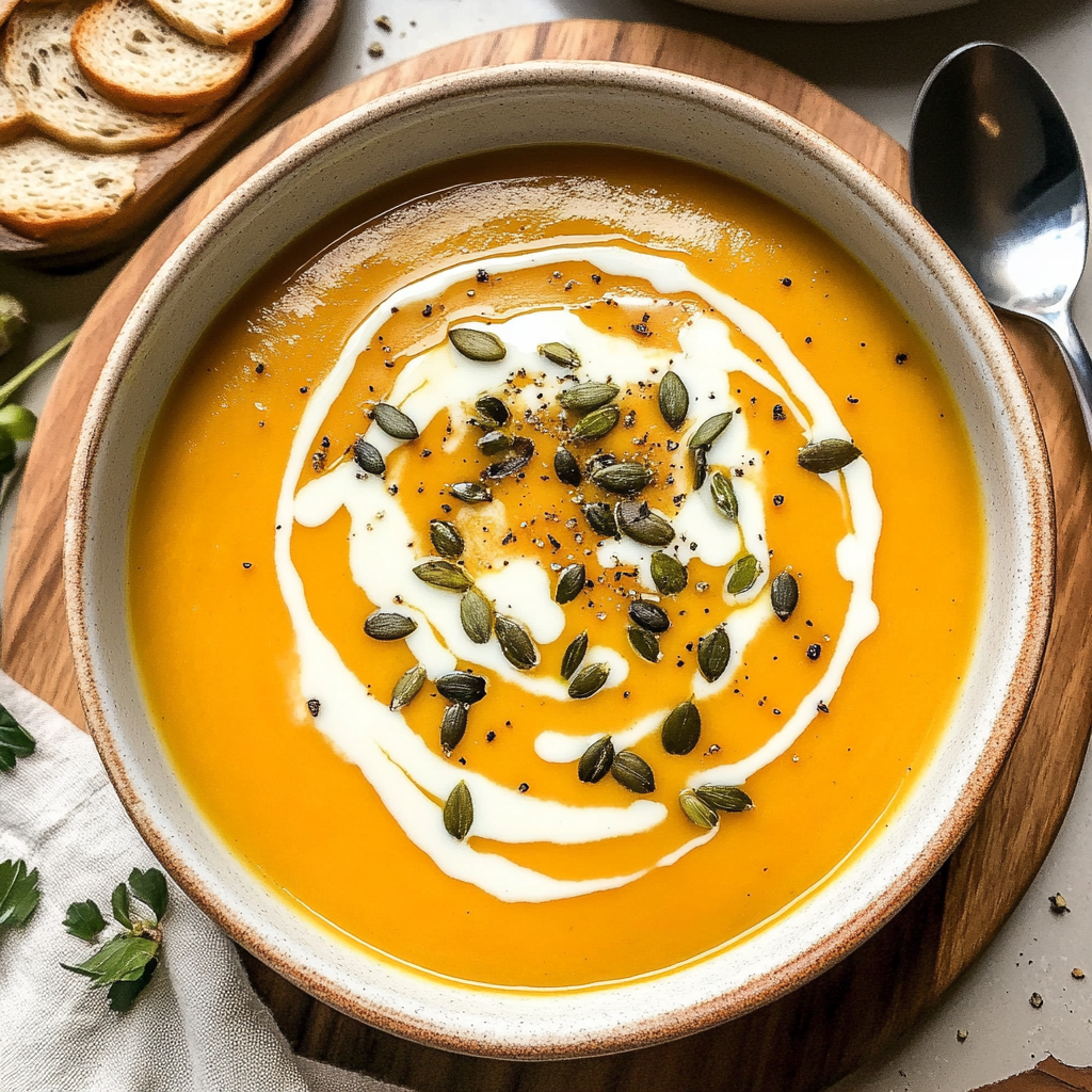 Recipe preparation for Curried Butternut Squash Soup