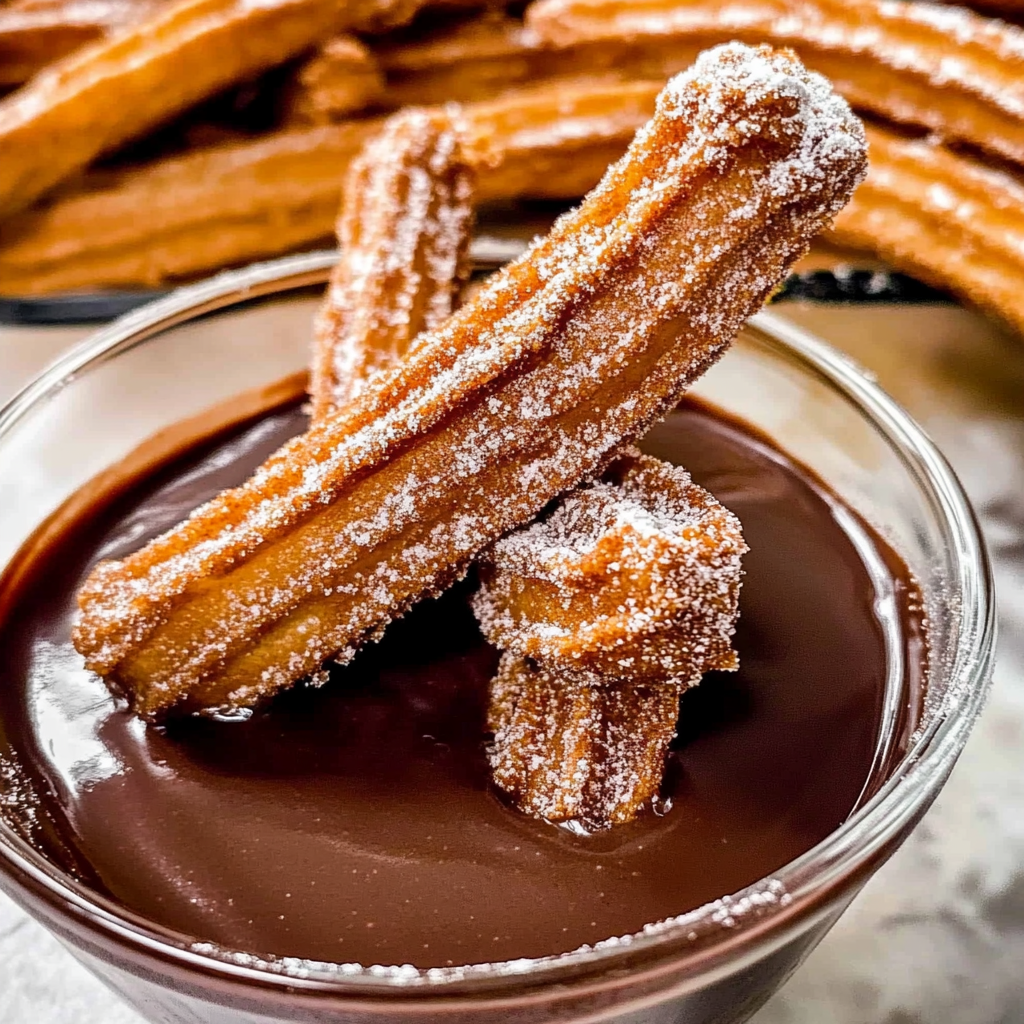 Recipe preparation for Churros with Chocolate Sauce