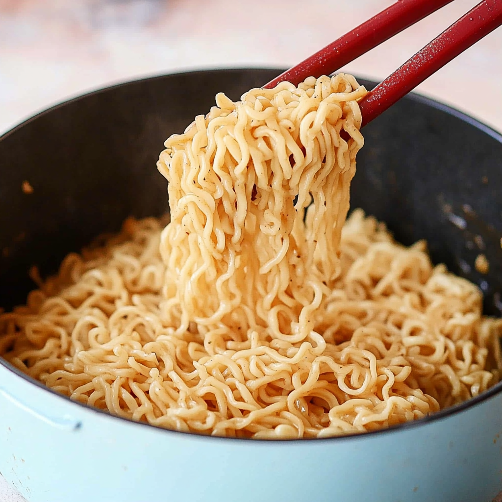 Recipe preparation for Garlic butter Ramen Noodles
