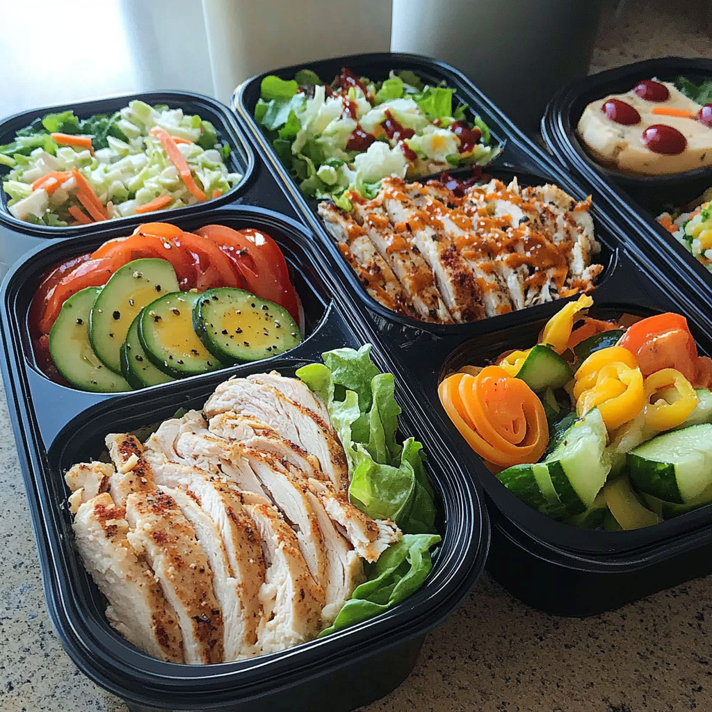 Recipe preparation for Healthier Cobb Salad lunch box