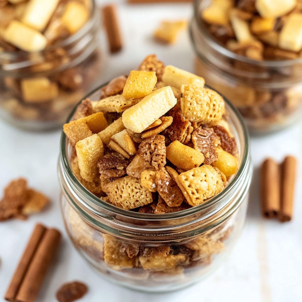 Recipe preparation for Banana Foster Chex Mix