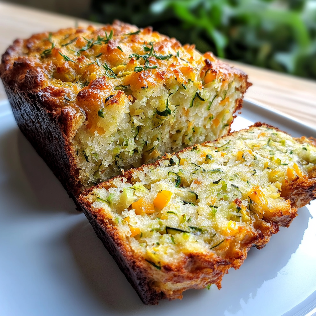Recipe preparation for Savory Cheddar Zucchini Bread