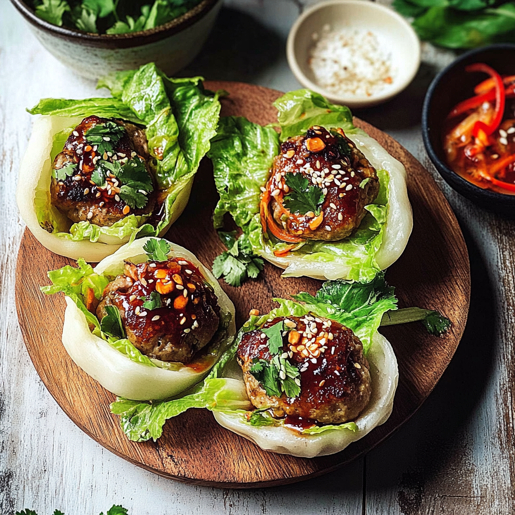 Recipe preparation for Sticky San Choy Bao Pork Rissoles