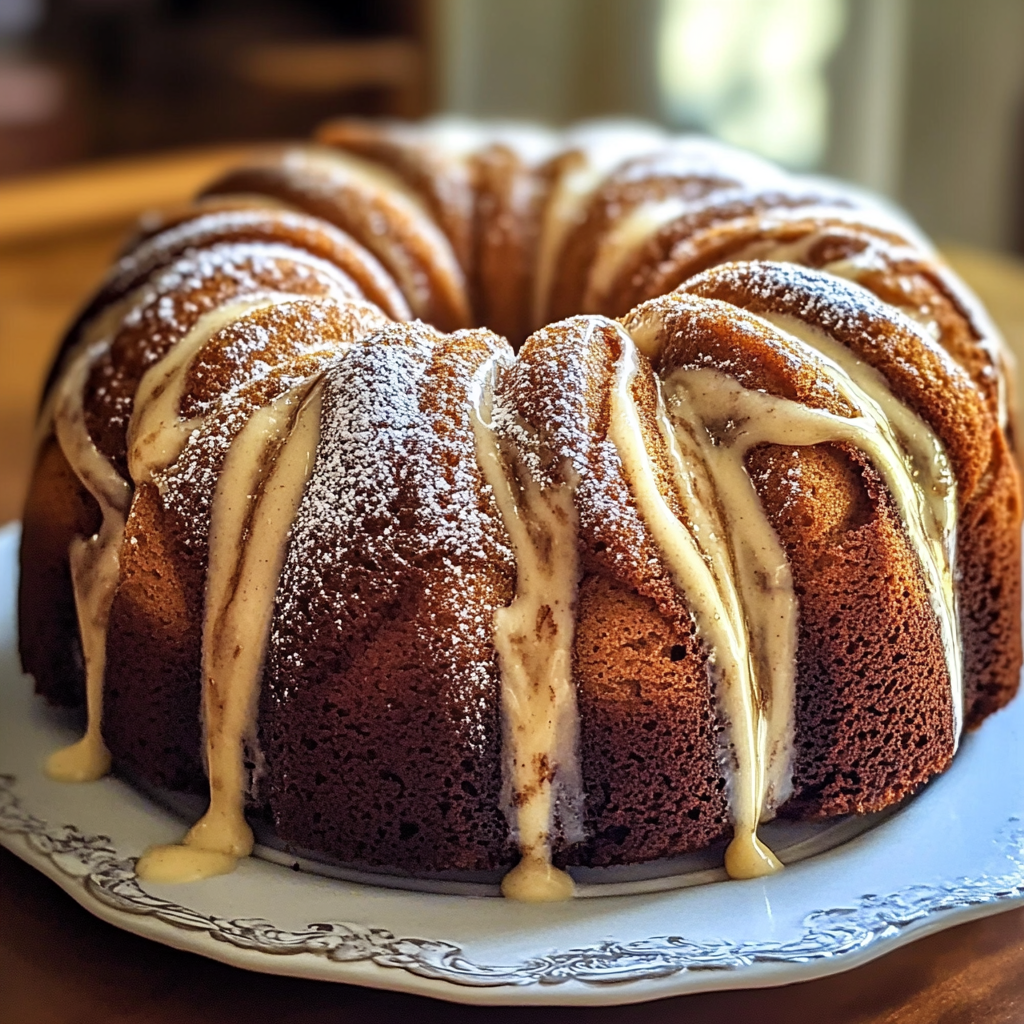 Recipe preparation for Cinnamon Swirl Bundt Cake