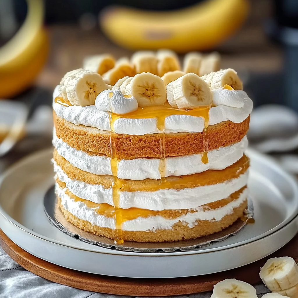 Recipe preparation for Banana Cream Cake