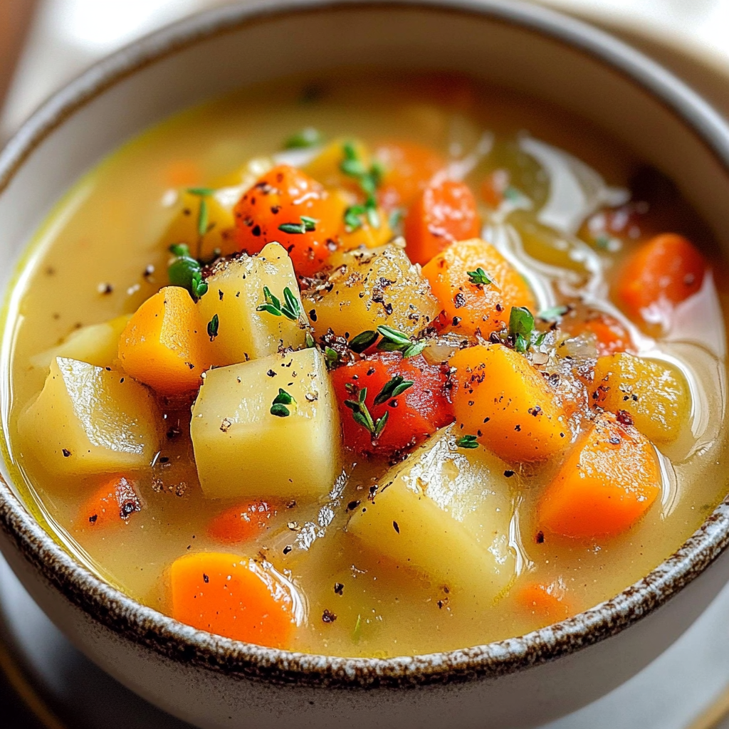 Recipe preparation for Tasty Roasted Winter Vegetable Soup
