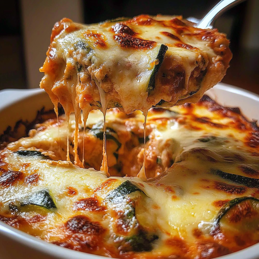 Recipe preparation for Cheesy Zucchini Ricotta Bake