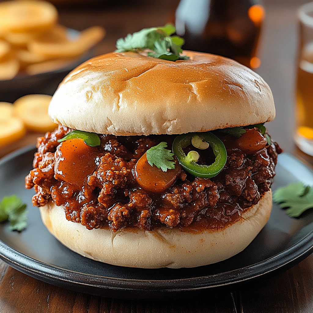 Recipe preparation for Beef Chorizo and Beer Sloppy Joes