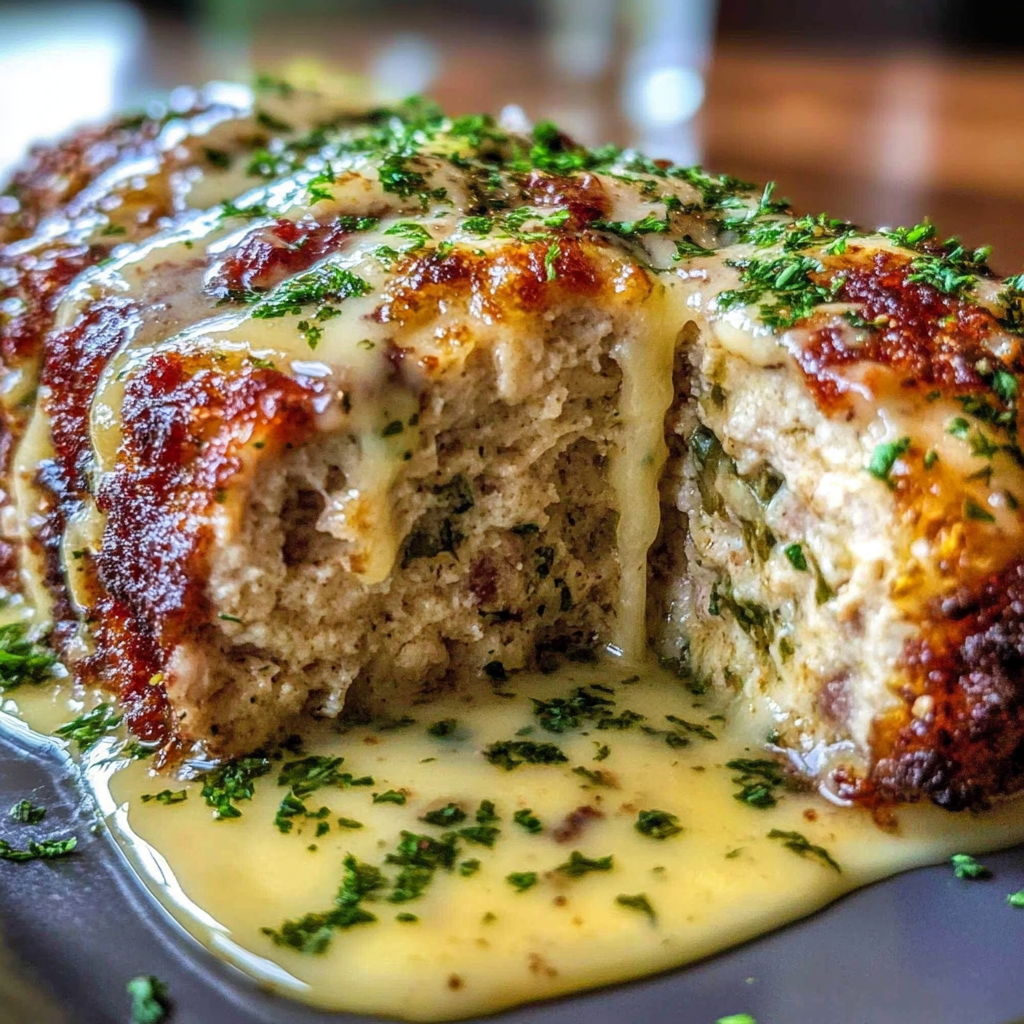 Recipe preparation for Garlic Parmesan Chicken Loaf