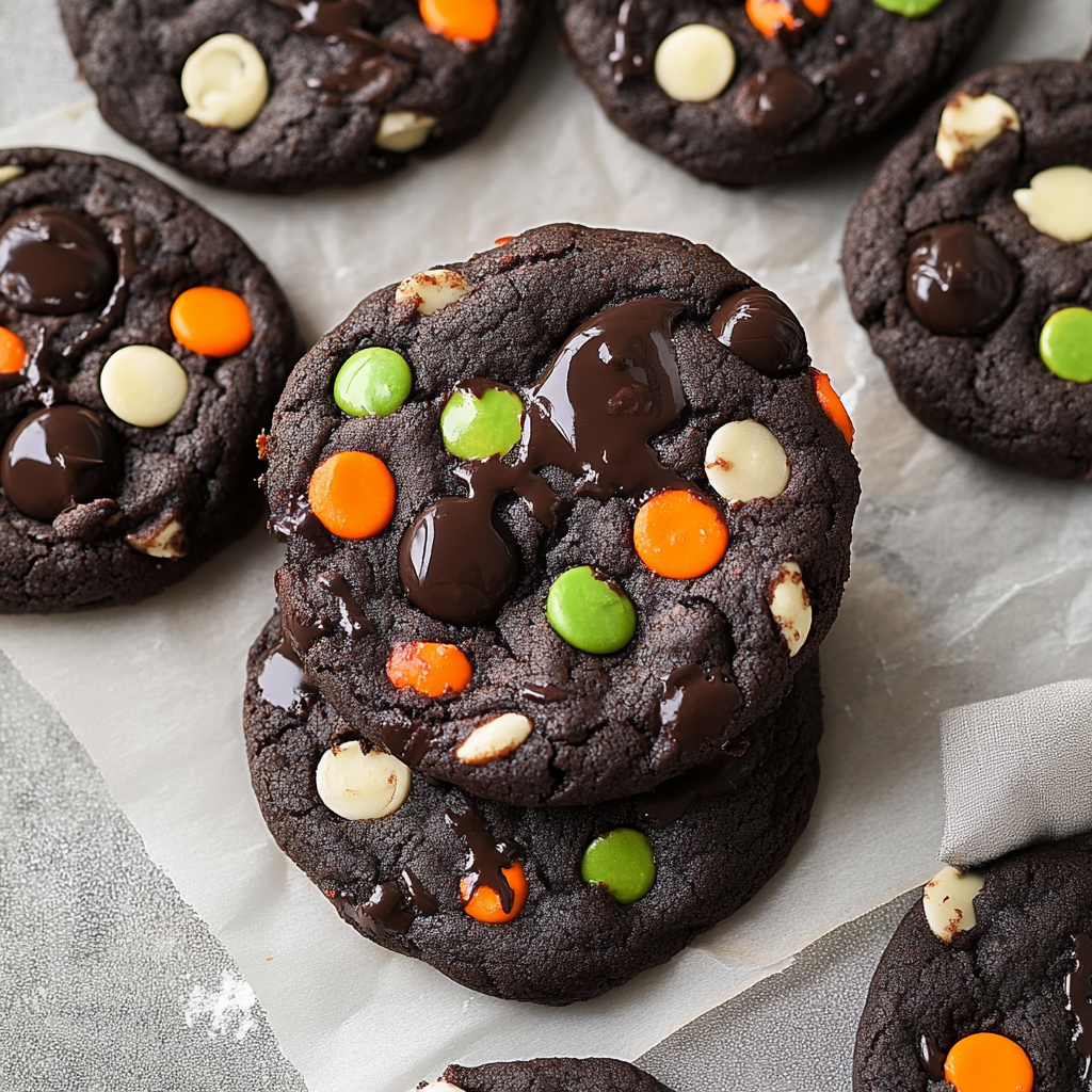 Recipe preparation for Halloween Chocolate Cookies