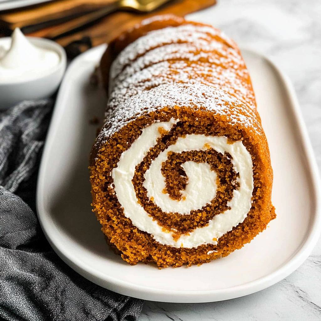Recipe preparation for Easy Pumpkin Roll Recipe