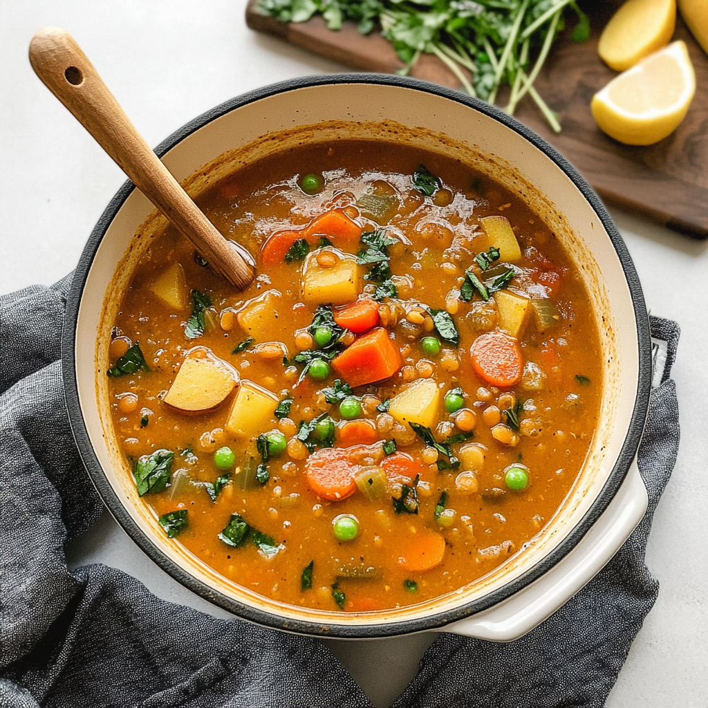 Recipe preparation for Easy Lentil Soup