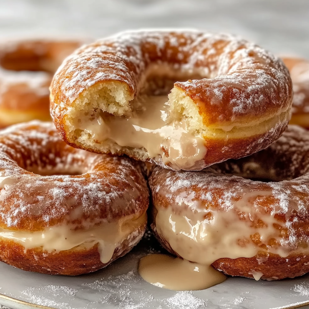 Recipe preparation for Peanut Butter Cheesecake Donuts