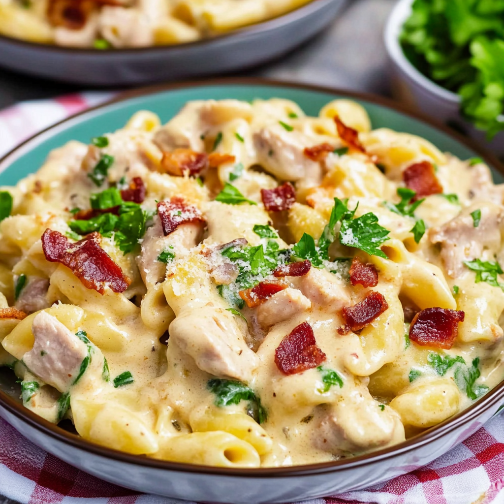 Recipe preparation for Instant Pot Chicken Bacon Ranch Pasta