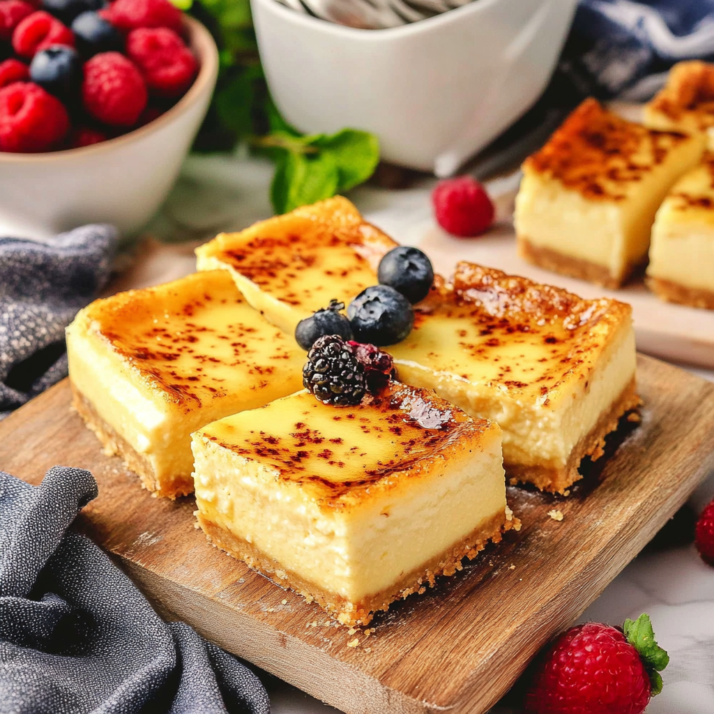 Recipe preparation for Creme Brulee Cheesecake Bars