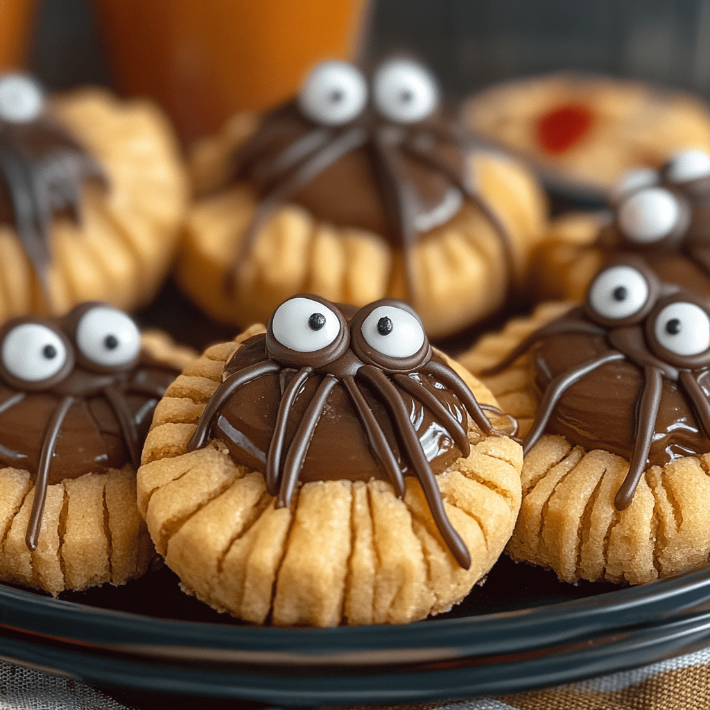 Recipe preparation for Peanut Butter Spider Cookies