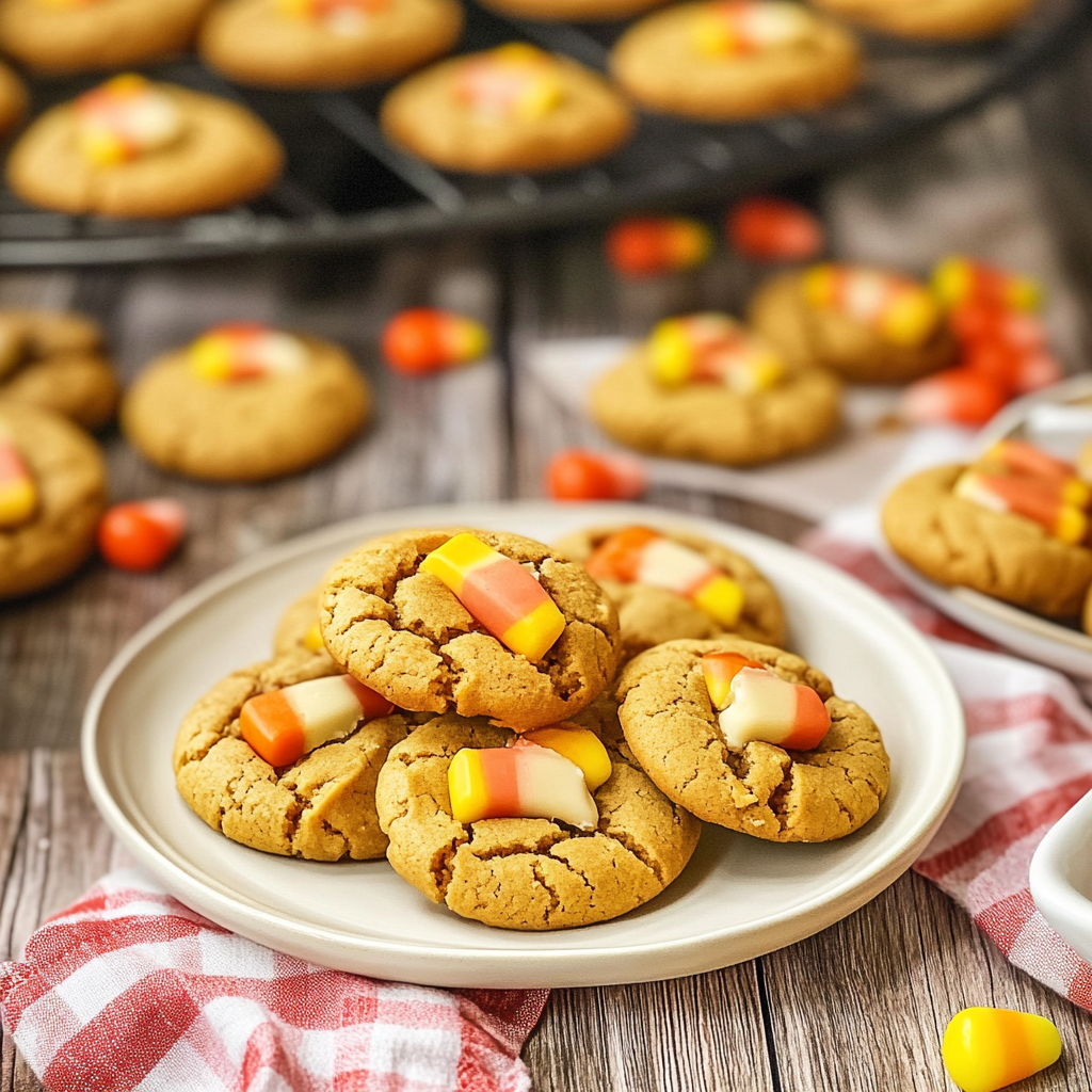Recipe preparation for Candy Corn Peanut Butter Cookies