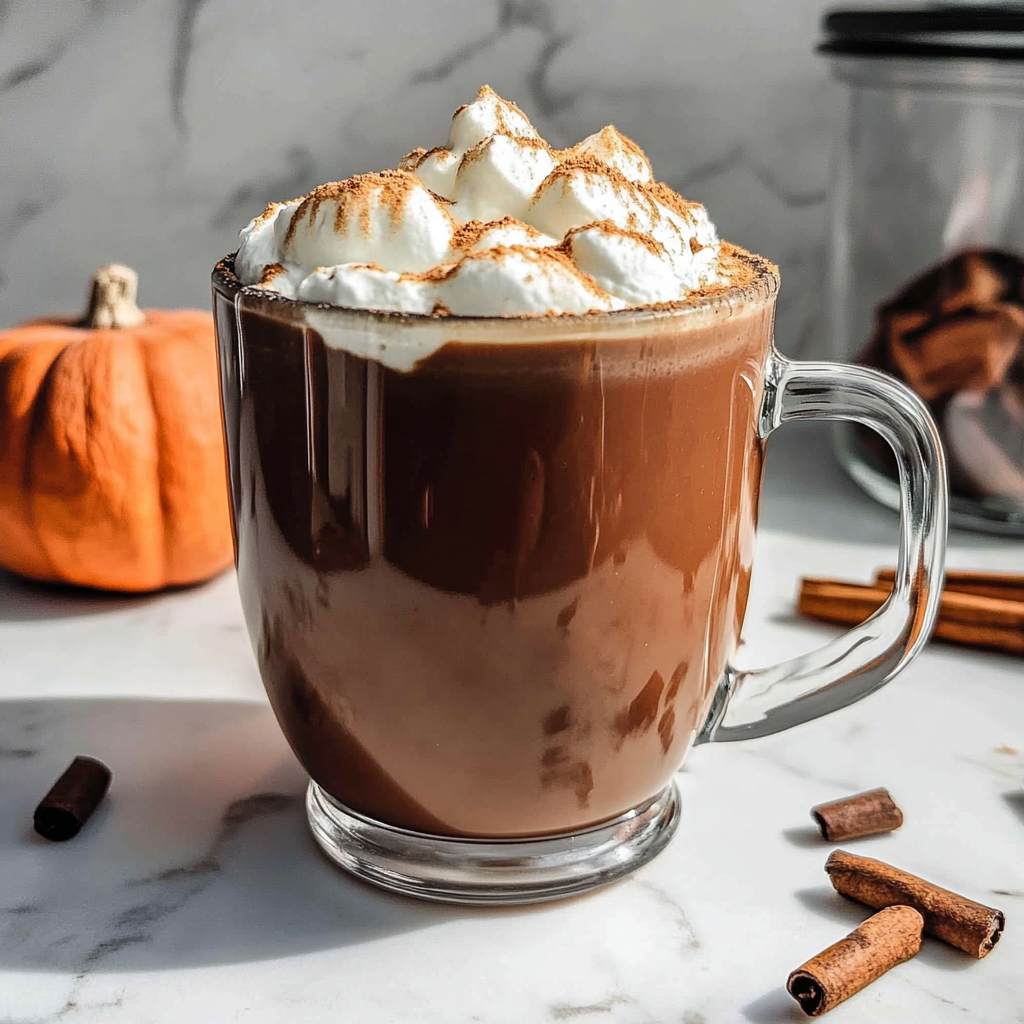 Recipe preparation for Pumpkin Spice Hot Chocolate