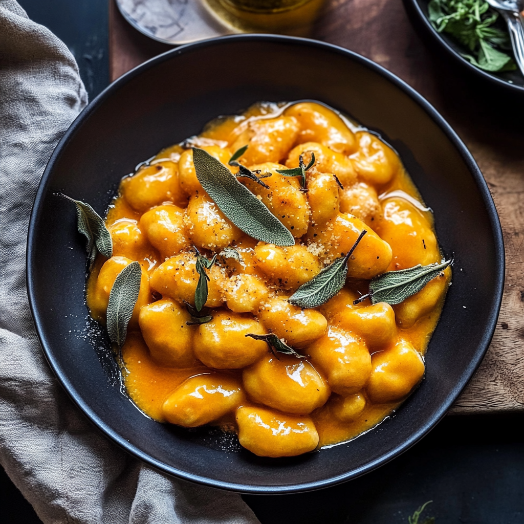 Recipe preparation for Pumpkin Sage Gnocchi