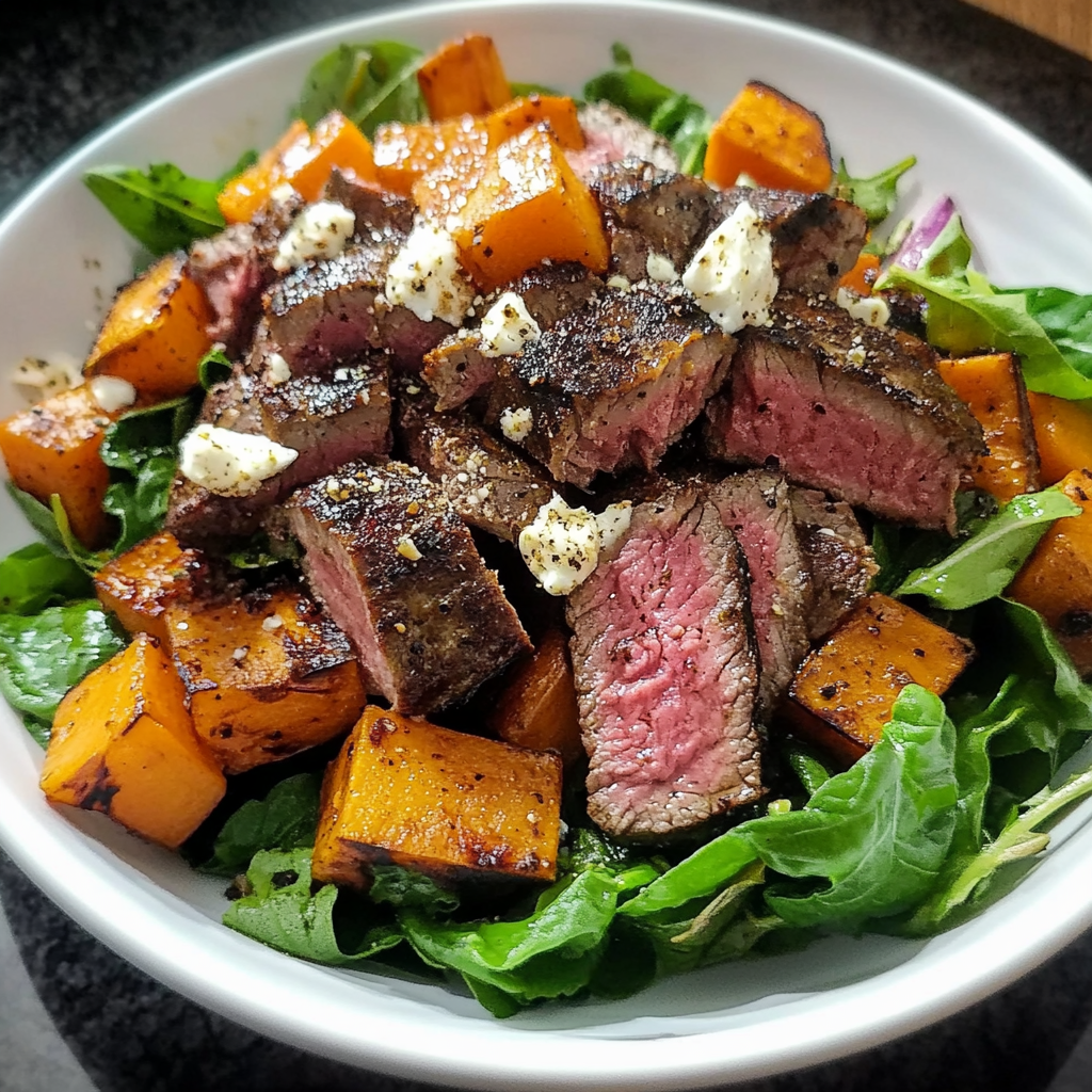 Recipe preparation for Steak & Sweet Potato Salad