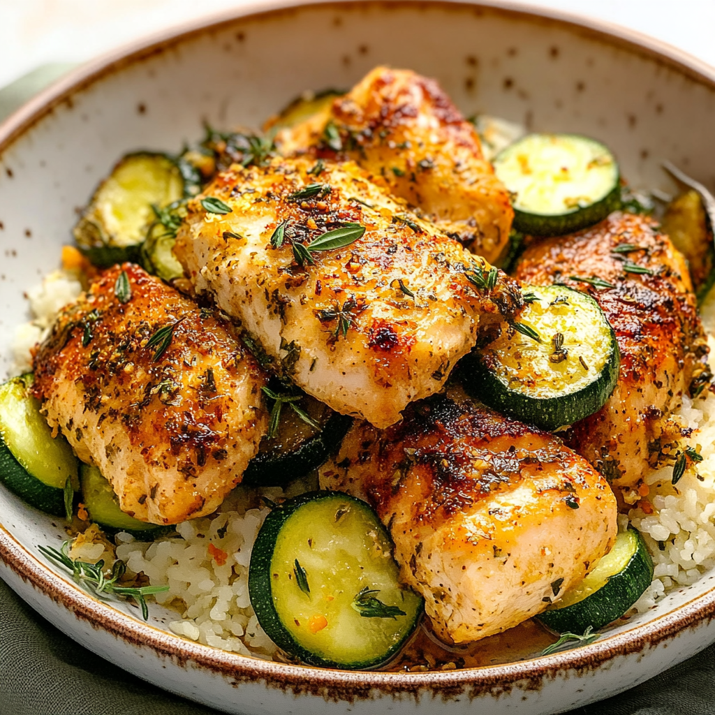 Recipe preparation for Baked Chicken and Zucchini