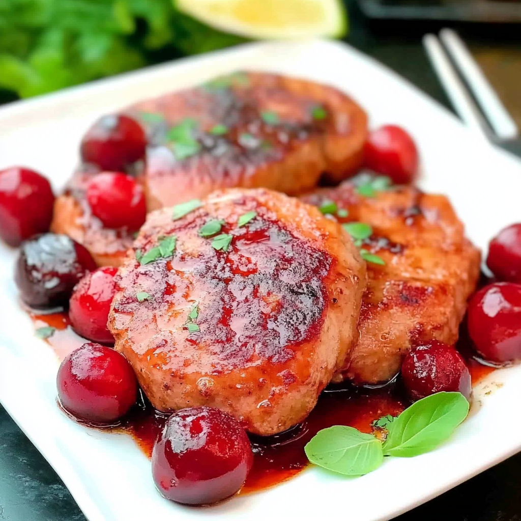 Recipe preparation for Cherry Pork Chops