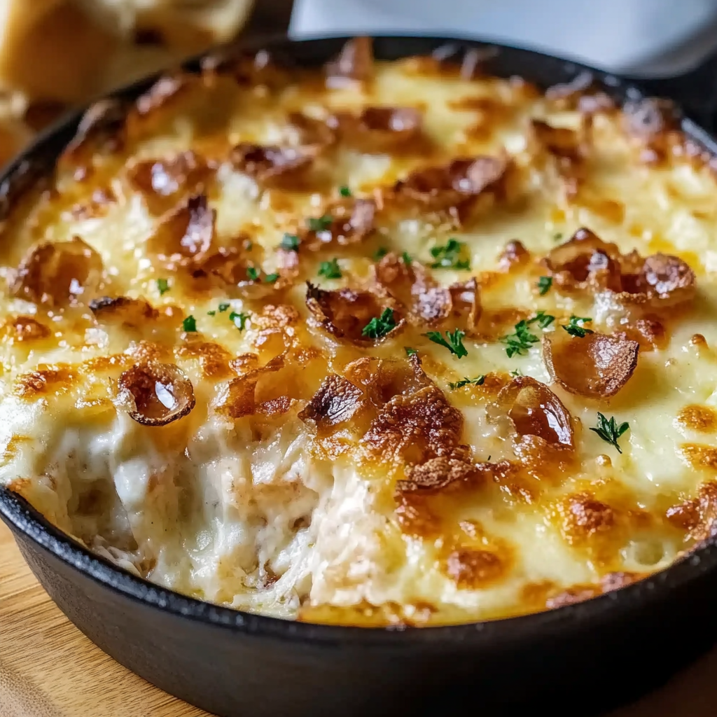 Recipe preparation for Caramelized Onion and Gruyere Dip Recipe