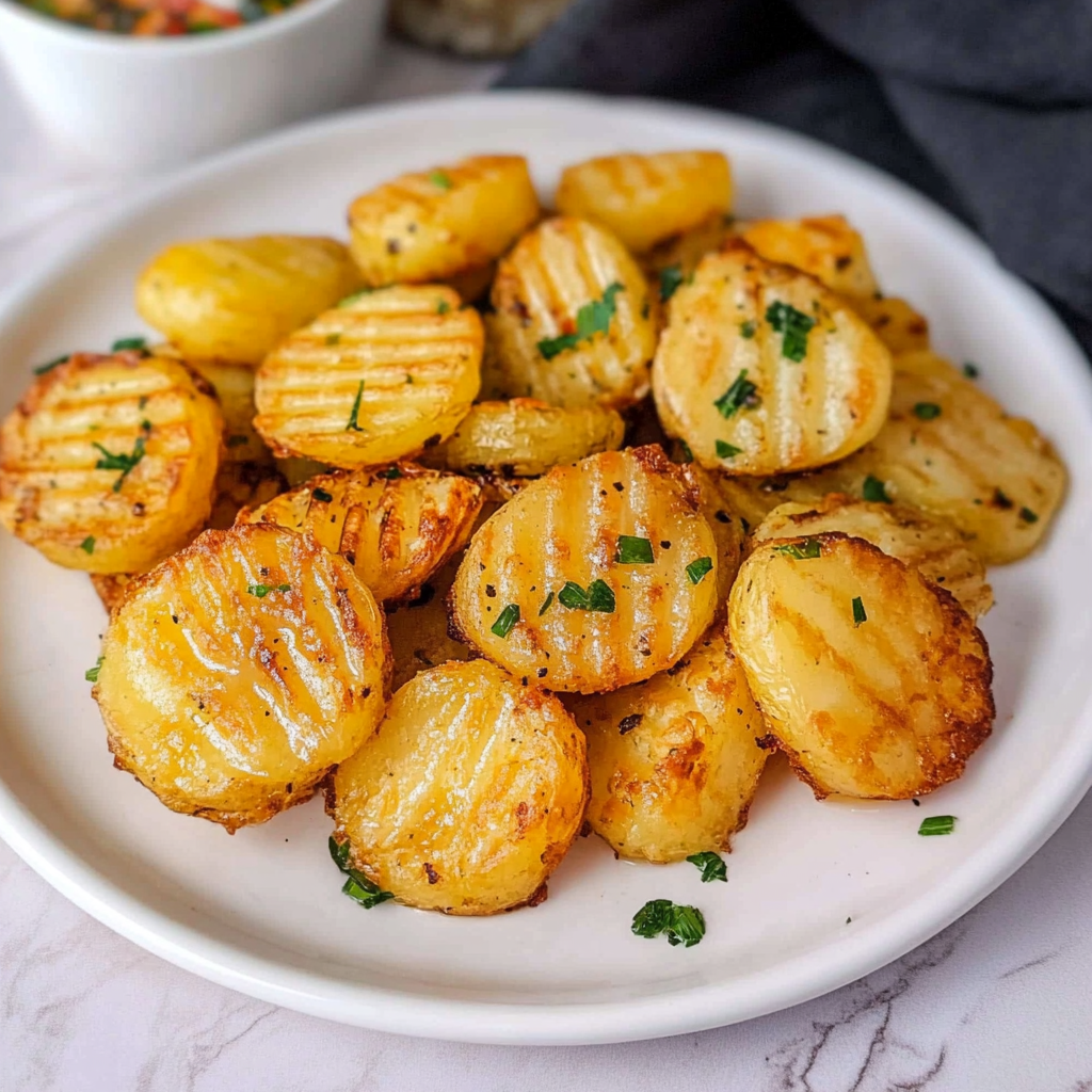 Recipe preparation for Air Fryer Accordion Potatoes