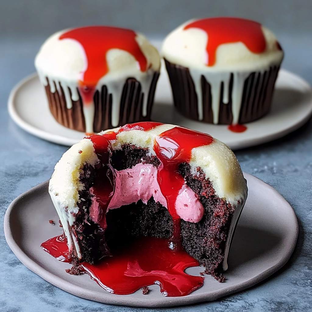 Recipe preparation for Vampire Cupcakes Recipe