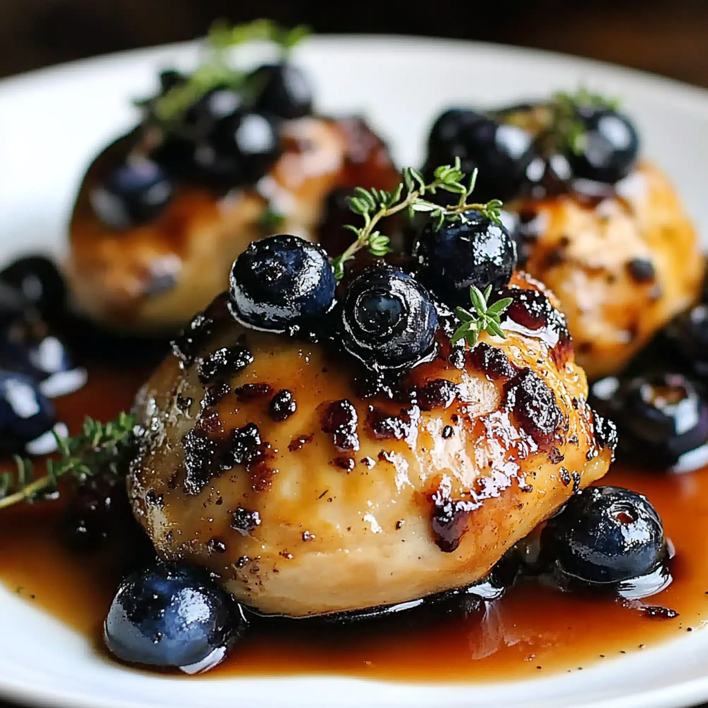 Recipe preparation for Blueberry Thyme Chicken