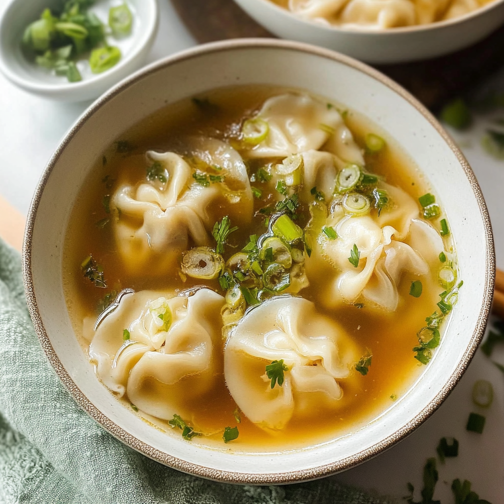 Recipe preparation for Easy Wonton Soup