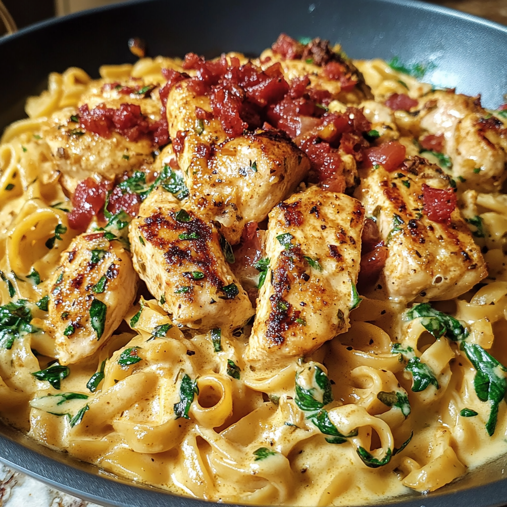 Recipe preparation for Tuscan Chicken Pasta