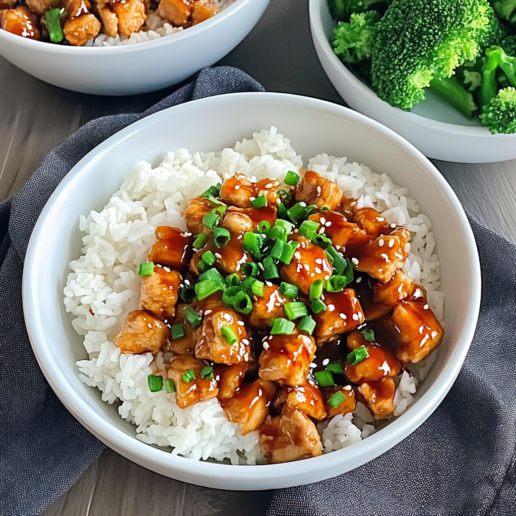 Recipe preparation for Teriyaki Chicken Rice Bowl