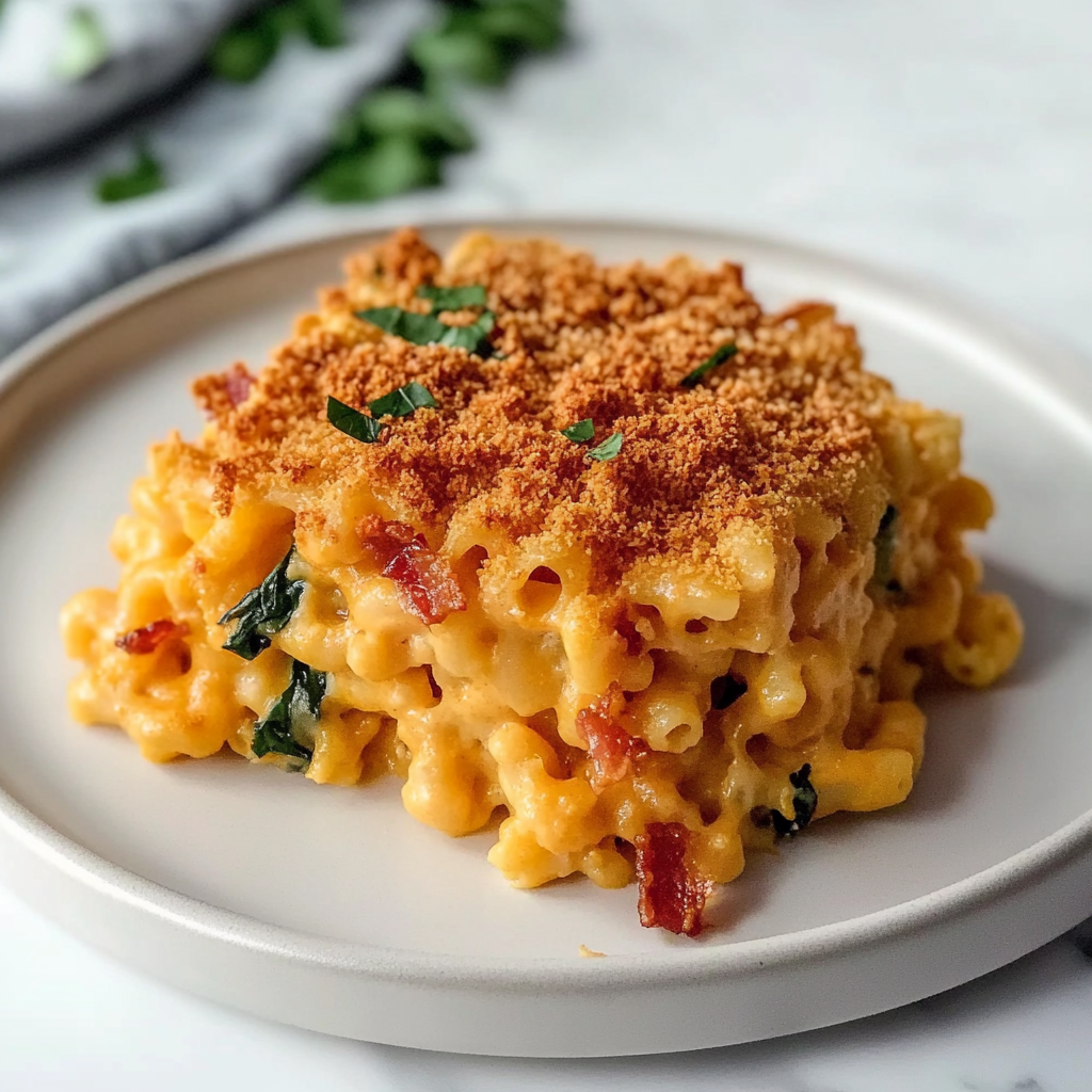 Recipe preparation for Pumpkin Mac and Cheese with Bacon