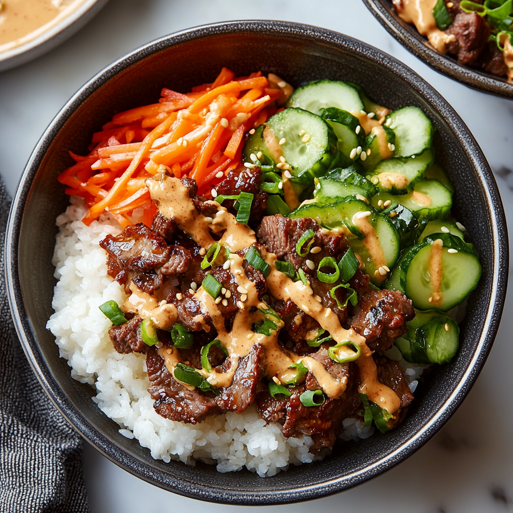 Recipe preparation for Korean Bulgogi Beef Bowls