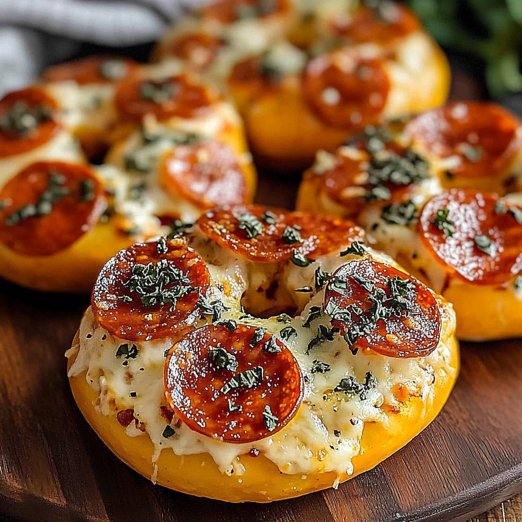 Recipe preparation for Air Fryer Pizza Bagels