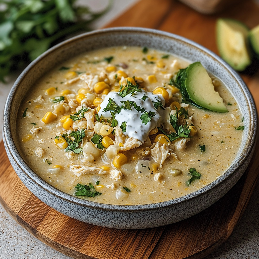 Recipe preparation for Mexican Street Corn White Chicken Chili