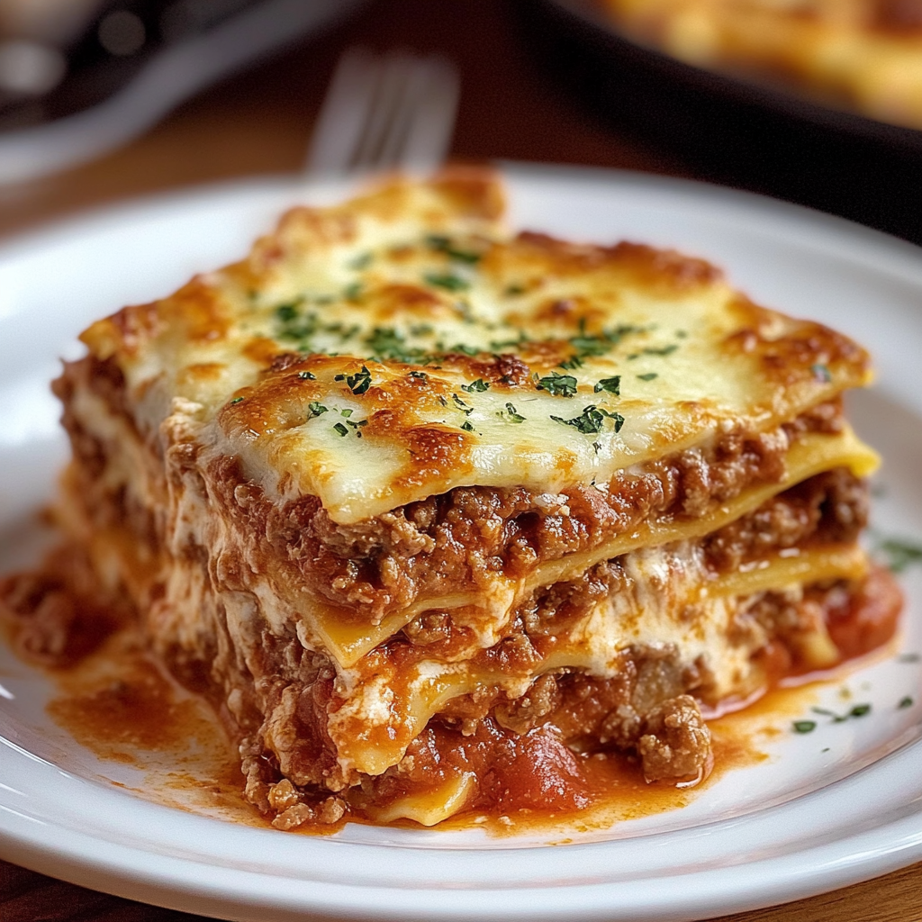 Recipe preparation for Classic Lasagna with Meat Sauce