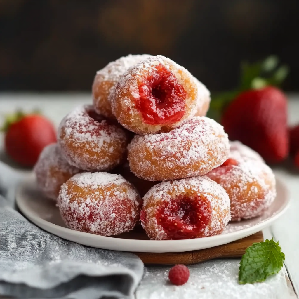 Recipe preparation for Strawberry Donut Holes