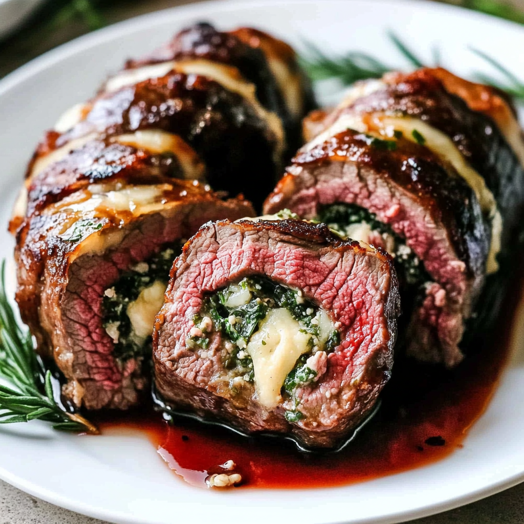 Recipe preparation for Christmas Stuffed Beef Tenderloin