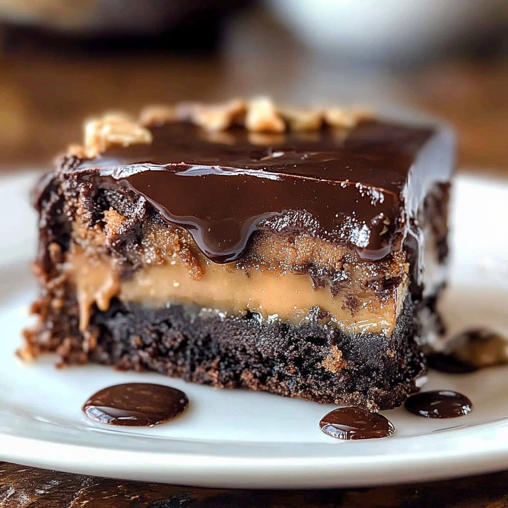 Recipe preparation for Gooey Chocolate Peanut Cake