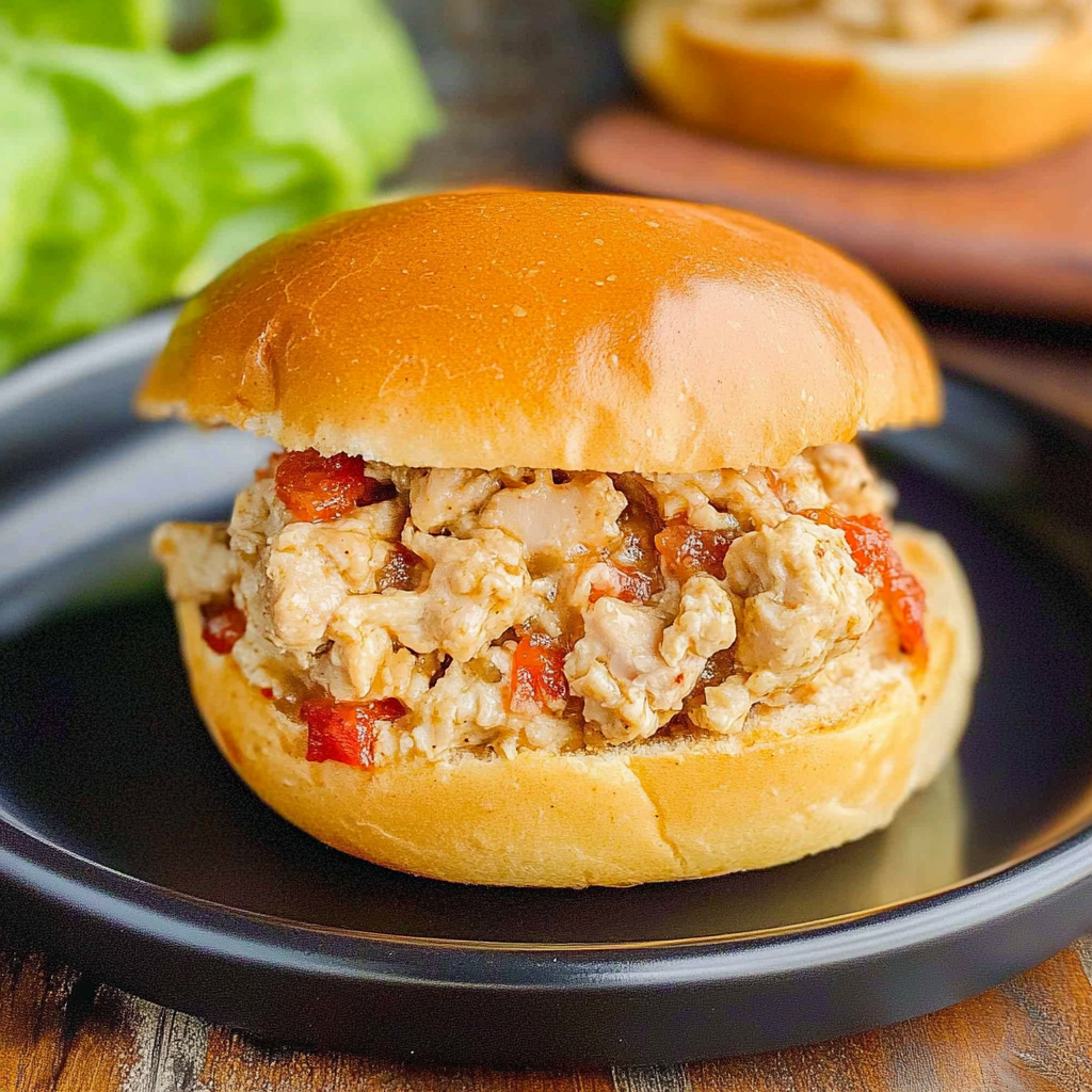 Recipe preparation for Chicken Alfredo Sloppy Joes