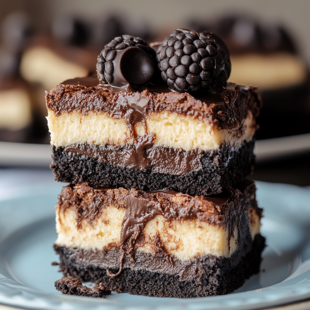 Recipe preparation for Brownie Cheesecake Bars