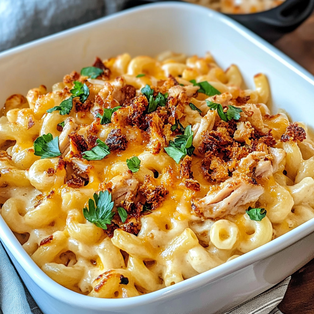 Recipe preparation for BBQ Chicken Mac and Cheese